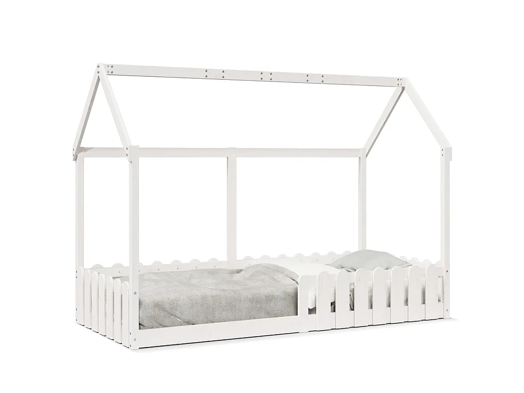 Bedhuis wit massief grenenhout 90x200 cm