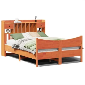 Bedframe zonder matras massief grenenhout wasbruin 140×200 cm Bedframe zonder matras massief grenenhout wasbruin 140×200 cm