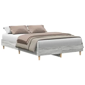 Bedframe zonder matras 120×200 cm spaanplaat grijs sonoma
