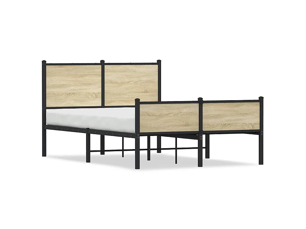 Bedframe zonder matras metaal sonoma eikenkleurig 120x190 cm