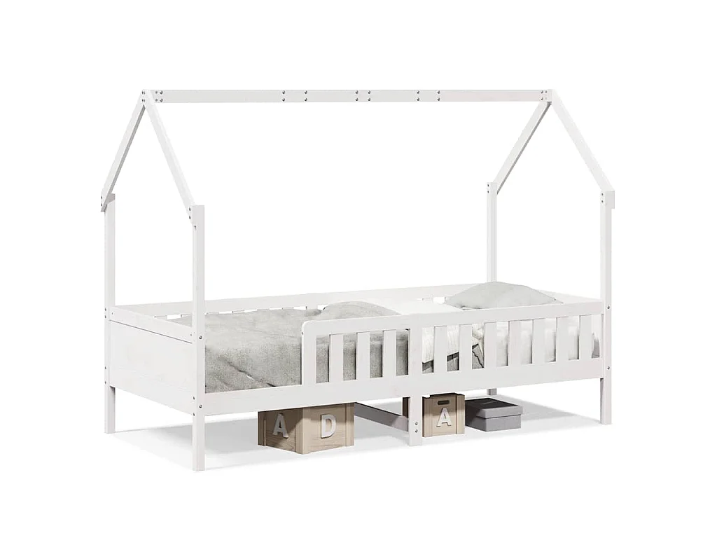 Bedhuis wit massief grenenhout 90x200 cm