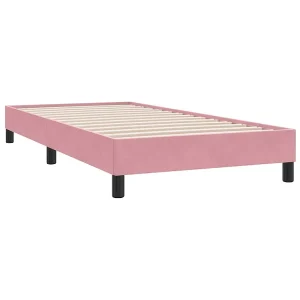 Bedframe zonder matras 90×220 cm fluweel roze Bedframe zonder matras 90×220 cm fluweel roze