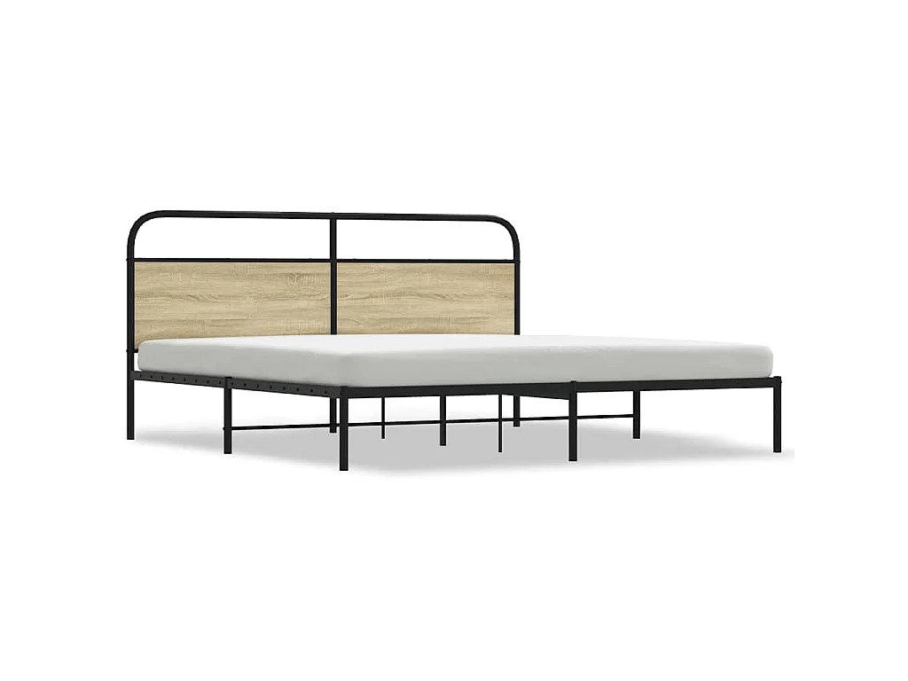 Bedframe zonder matras metaal sonoma eikenkleurig 183x213 cm