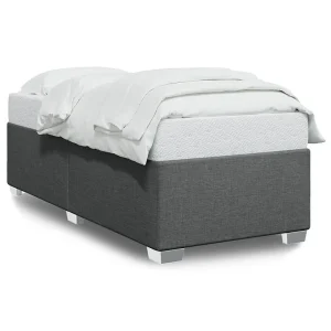 Bedframe zonder matras 100×200 cm stof donkergrijs Bedframe zonder matras 100×200 cm stof donkergrijs