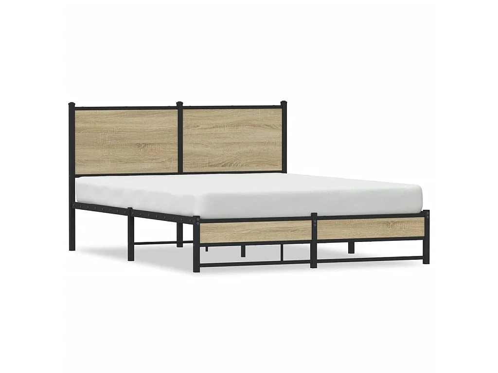 Bedframe zonder matras metaal sonoma eikenkleurig 140x190 cm