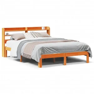 Bedframe zonder matras massief grenenhout wasbruin 120×190 cm Bedframe zonder matras massief grenenhout wasbruin 120×190 cm