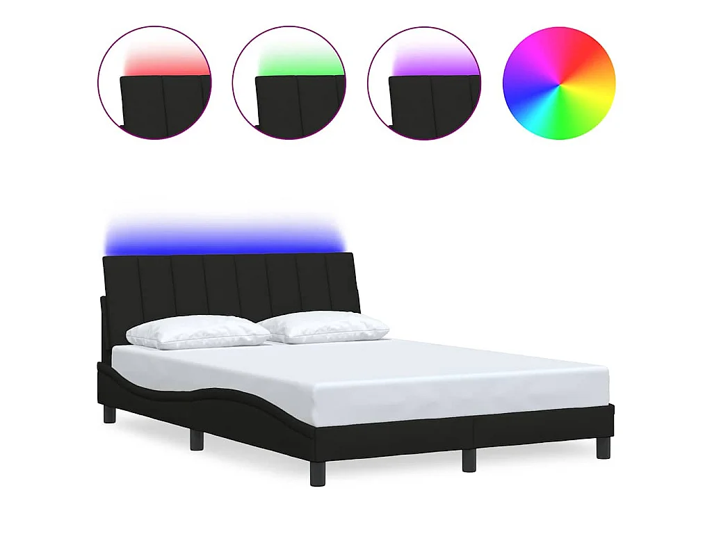 Bedframe zonder matras "Hanko" 120x200 cm stof zwart