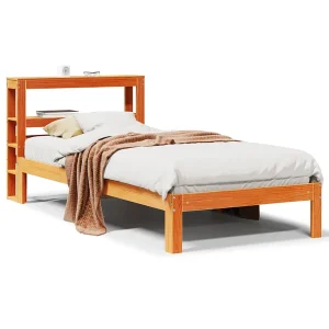 Bedframe zonder matras massief grenenhout wasbruin 100×200 cm Bedframe zonder matras massief grenenhout wasbruin 100×200 cm