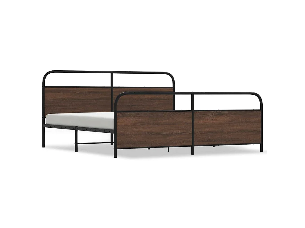 Bedframe zonder matras metaal bruin eikenkleur 193x203 cm