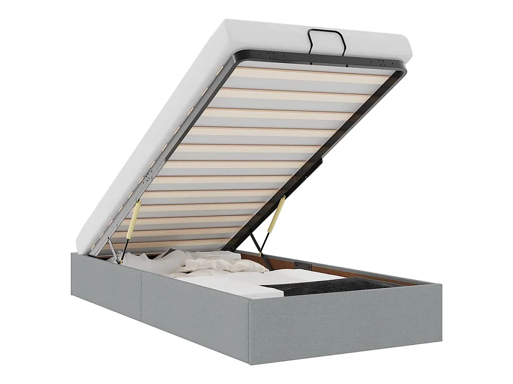 Bedframe zonder matras 100x200 cm stof lichtgrijs