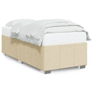 Bedframe zonder matras 80×200 cm stof crèmekleurig Bedframe zonder matras 80×200 cm stof crèmekleurig
