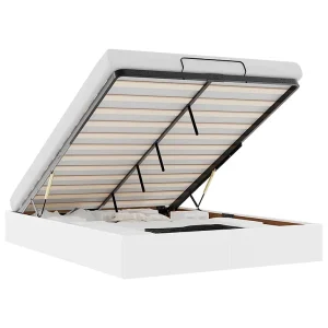 Bedframe zonder matras 140×190 cm kunstleer wit Bedframe zonder matras 140×190 cm kunstleer wit