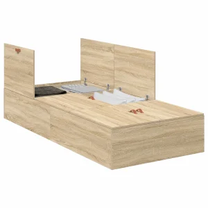 Opbergbedframe Sonoma Eiken 100 x 200 cm Bewerkt hout Opbergbedframe Sonoma Eiken 100 x 200 cm Bewerkt hout