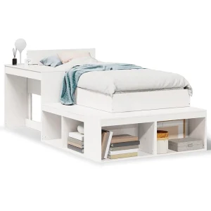Bedframe zonder matras massief grenenhout wit 75×190 cm Bedframe zonder matras massief grenenhout wit 75×190 cm