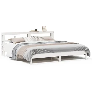 Bedframe zonder matras massief grenenhout wit 180×200 cm Bedframe zonder matras massief grenenhout wit 180×200 cm