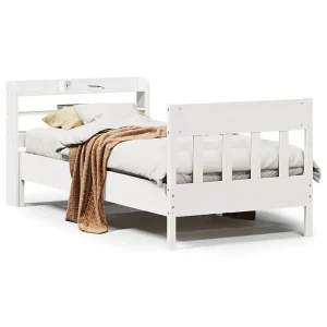 Bedframe zonder matras massief grenenhout wit 140×200 cm Bedframe zonder matras massief grenenhout wit 140×200 cm