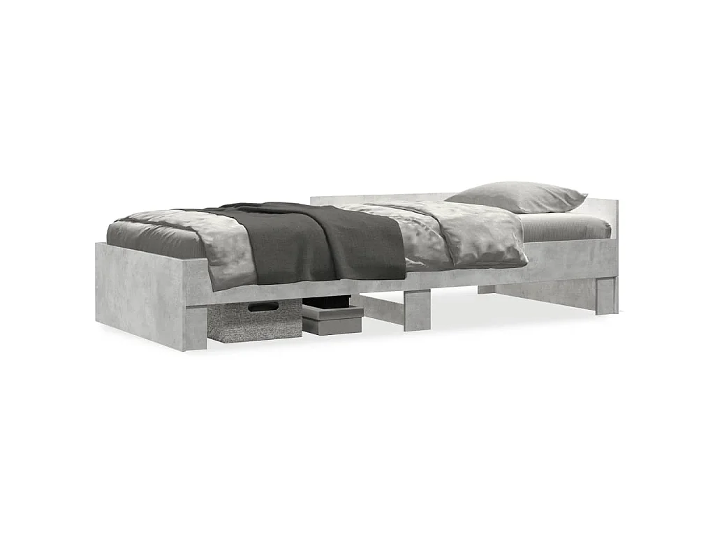 Bedframe bewerkt hout betongrijs 90x190 cm