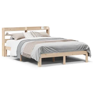 Bedframe met hoofdbord massief grenenhout 160×200 cm