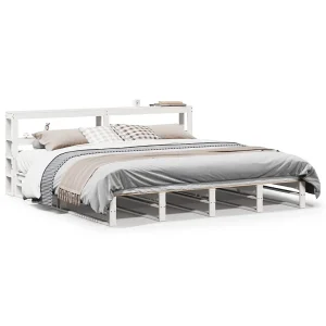 Bedframe zonder matras massief grenenhout wit 180×200 cm Bedframe zonder matras massief grenenhout wit 180×200 cm