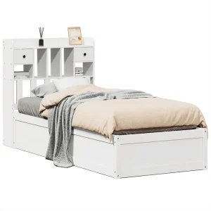 Bedframe zonder matras massief grenenhout wit 75×190 cm Bedframe zonder matras massief grenenhout wit 75×190 cm
