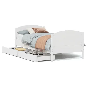 Bedframe zonder matras massief grenenhout wit 90×190 cm Bedframe zonder matras massief grenenhout wit 90×190 cm