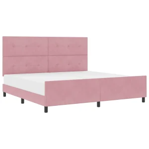 Boxspringbed met hoofdeinde Roze 200 x 200 cm Fluweel