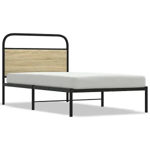 Bedframe zonder matras bewerkt hout sonoma eikenkleur 100x200cm
