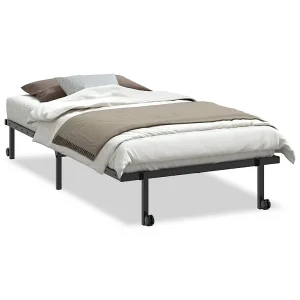 Bedframe zonder matras opvouwbaar 100×190 cm staal zwart Bedframe zonder matras opvouwbaar 100×190 cm staal zwart