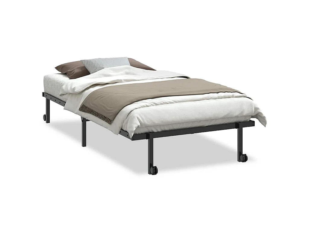 Bedframe zonder matras opvouwbaar 100x190 cm staal zwart