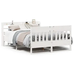 Bedframe zonder matras massief grenenhout wit 140×200 cm Bedframe zonder matras massief grenenhout wit 140×200 cm