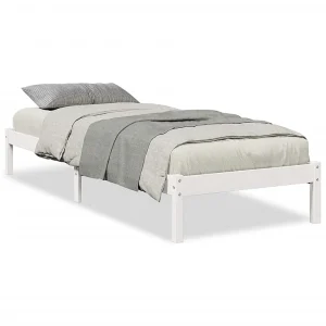 Bedframe extra lang zonder matras grenenhout wit 80×220 cm Bedframe extra lang zonder matras grenenhout wit 80×220 cm