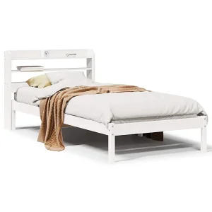 Bedframe zonder matras massief grenenhout wit 75×190 cm Bedframe zonder matras massief grenenhout wit 75×190 cm