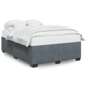 Bedframe zonder matras 160×200 cm fluweel donkergrijs Bedframe zonder matras 160×200 cm fluweel donkergrijs
