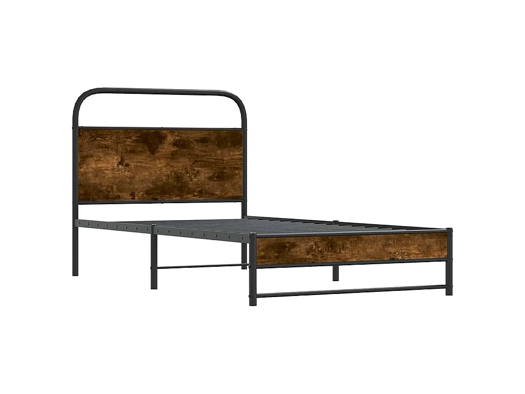 Bedframe zonder matras bewerkt hout gerookt eiken 100x190 cm