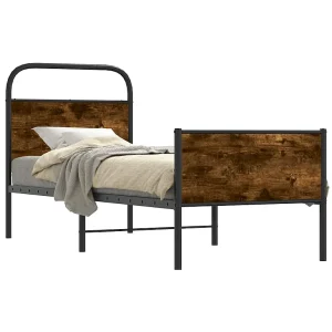 Bedframe zonder matras bewerkt hout sonoma eikenkleur 75×190 cm Bedframe zonder matras bewerkt hout sonoma eikenkleur 75×190 cm