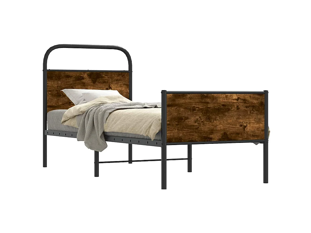 Bedframe zonder matras bewerkt hout sonoma eikenkleur 75x190 cm