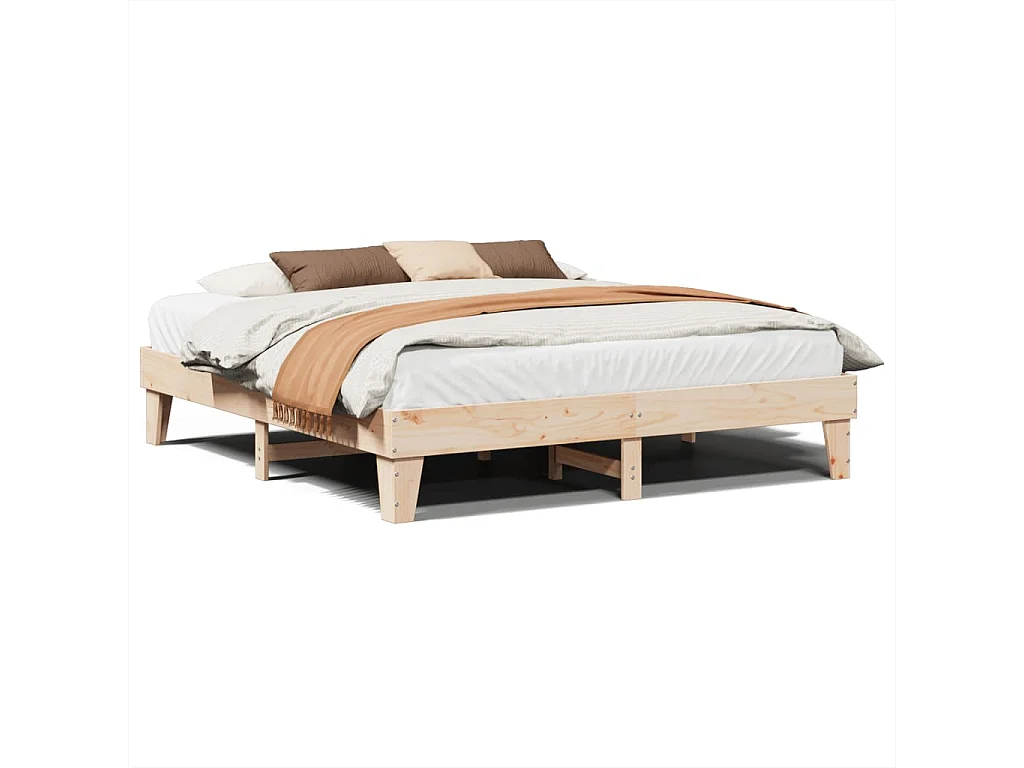 Bedframe zonder matras massief grenenhout 200x200 cm