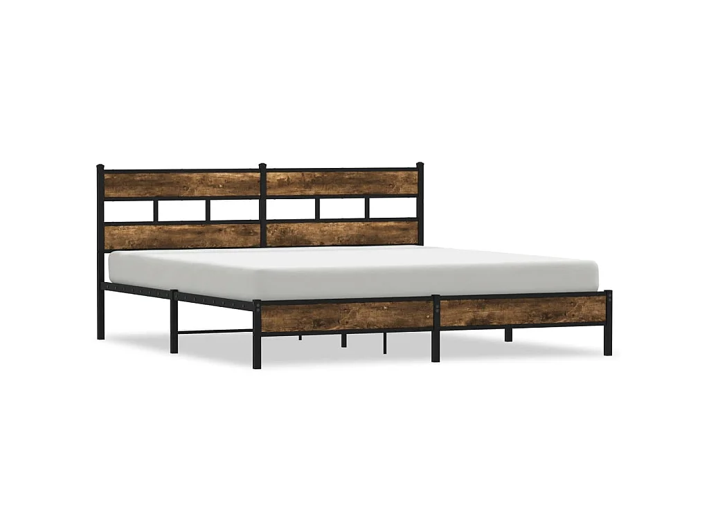 Bedframe zonder matras metaal gerookt eikenkleurig 200x200 cm