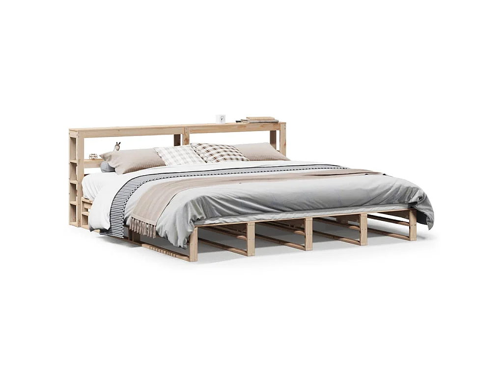 Bedframe zonder matras massief grenenhout 200x200 cm