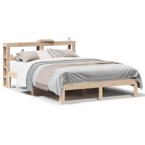 Bedframe met hoofdbord massief grenenhout 150×200 cm