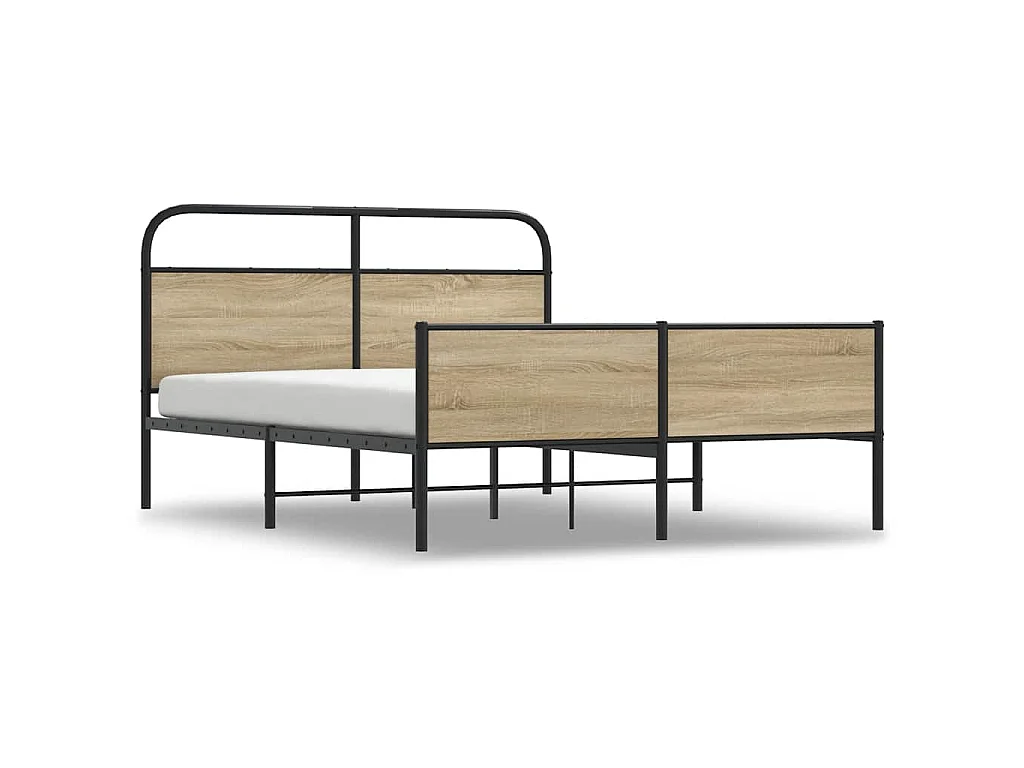 Bedframe zonder matras metaal gerookt eikenkleurig 160x200 cm