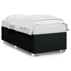Bedframe zonder matras 90×200 cm stof zwart Bedframe zonder matras 90×200 cm stof zwart