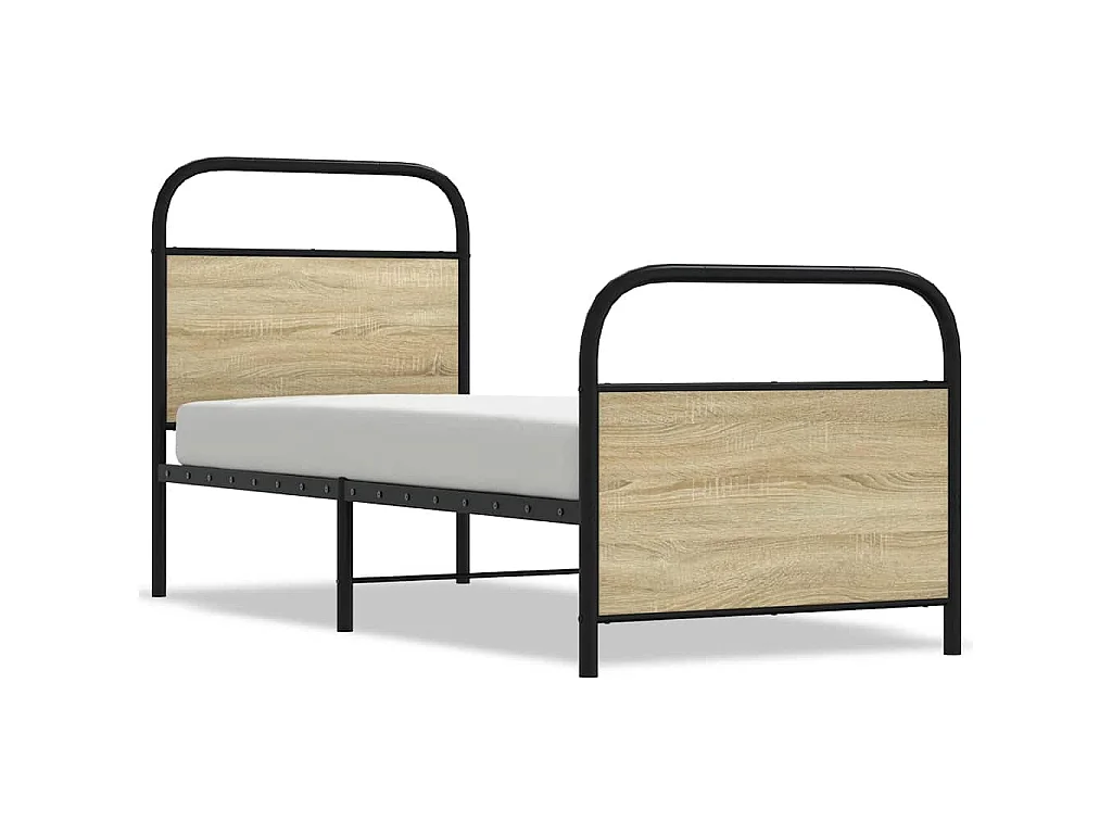 Bedframe zonder matras bewerkt hout sonoma eikenkleur 75x190 cm