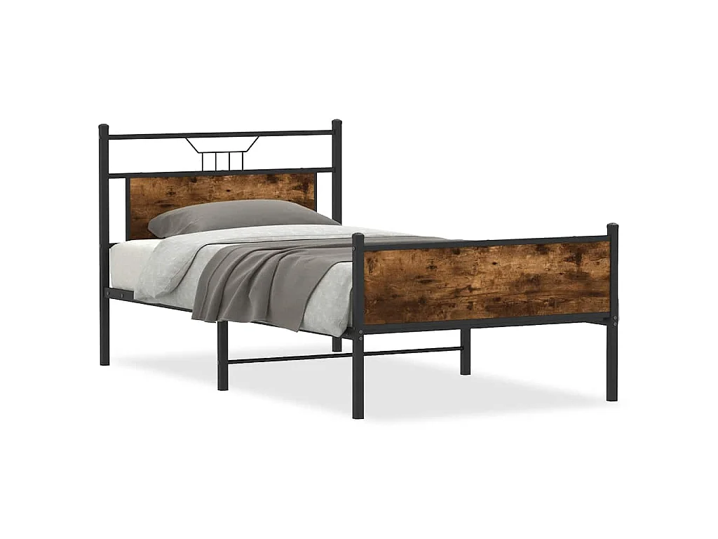 Bedframe zonder matras hout gerookt eikenkleurig 100x190 cm