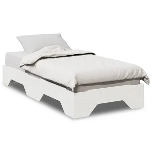 Bedframe zonder matras stapelbaar 75×190 cm massief hout wit Bedframe zonder matras stapelbaar 75×190 cm massief hout wit
