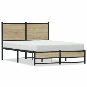Bedframe zonder matras metaal sonoma eikenkleurig 120×200 cm