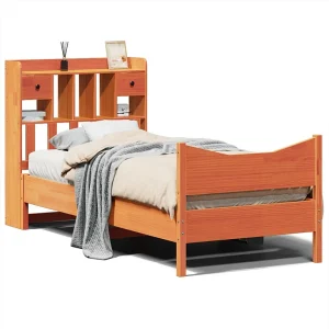 Bedframe zonder matras massief grenenhout wasbruin 100×200 cm Bedframe zonder matras massief grenenhout wasbruin 100×200 cm