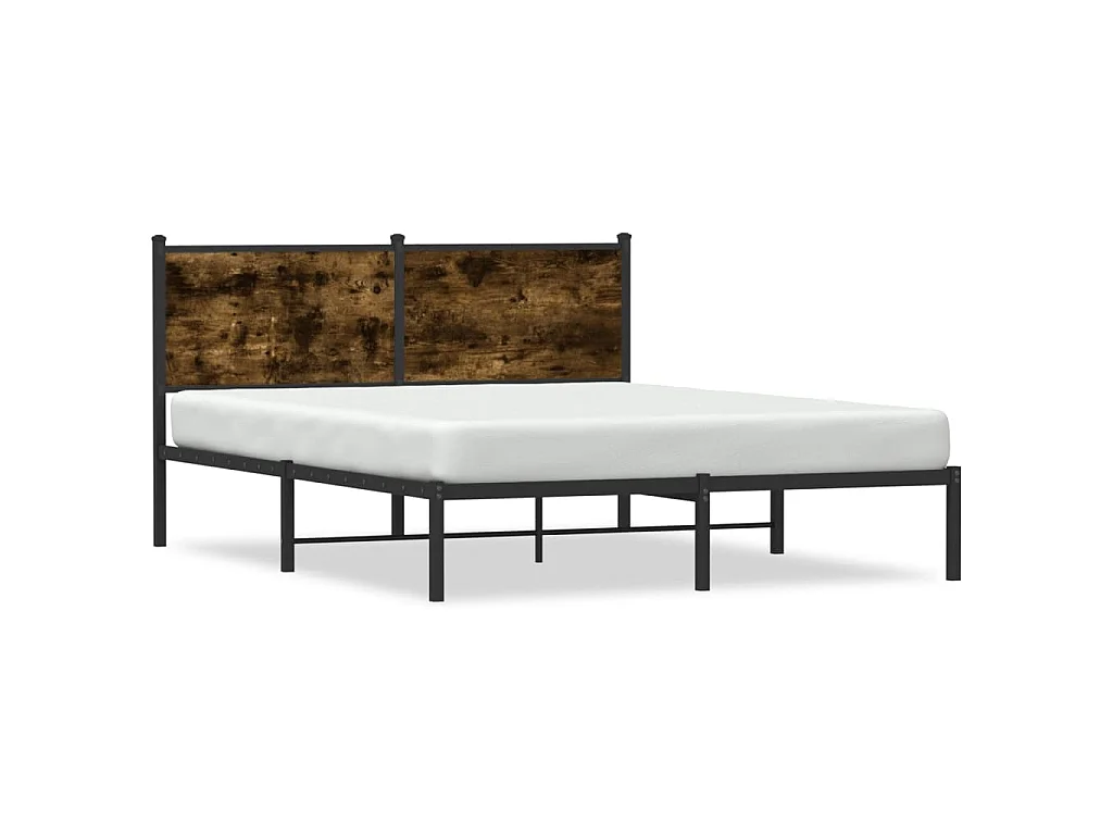 Bedframe zonder matras metaal gerookt eikenkleurig 137x190 cm