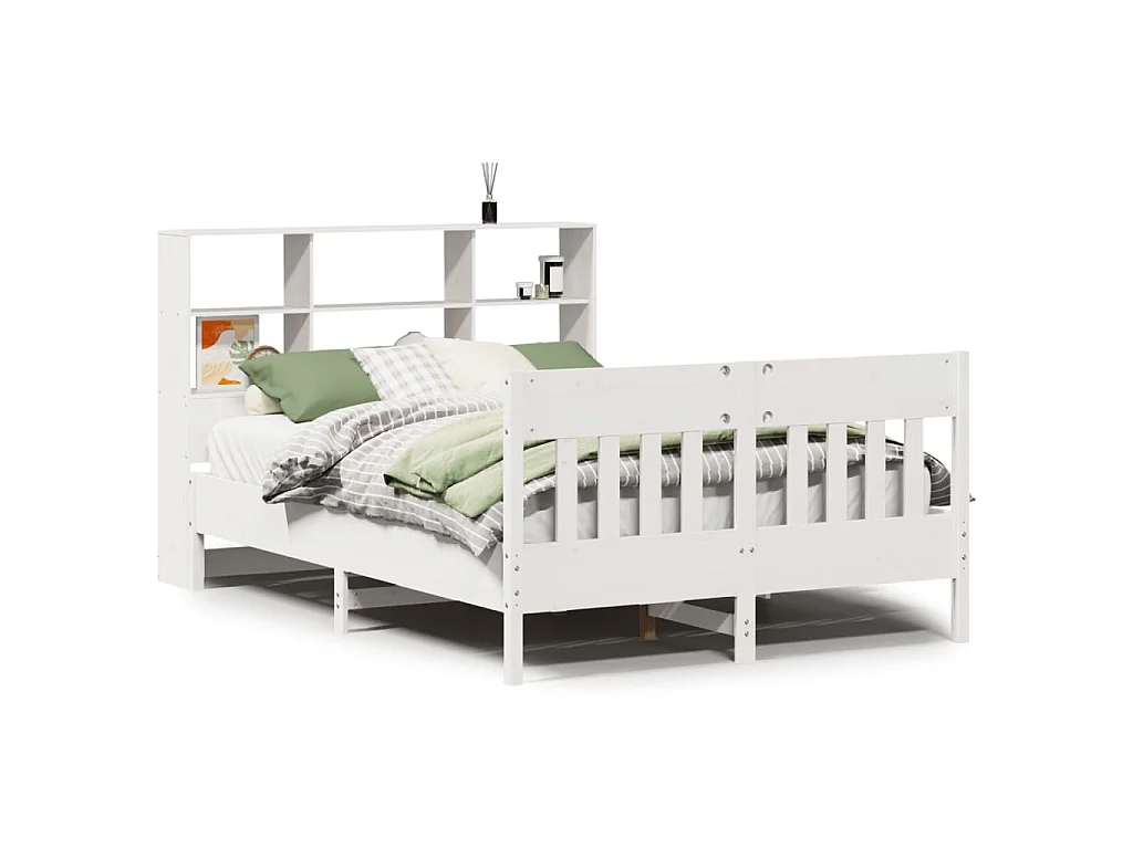 Bedframe zonder matras massief grenenhout wit 160x200 cm