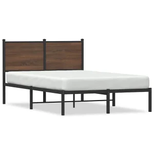 Bedframe zonder matras metaal bruin eikenkleurig 120×200 cm Bedframe zonder matras metaal bruin eikenkleurig 120×200 cm